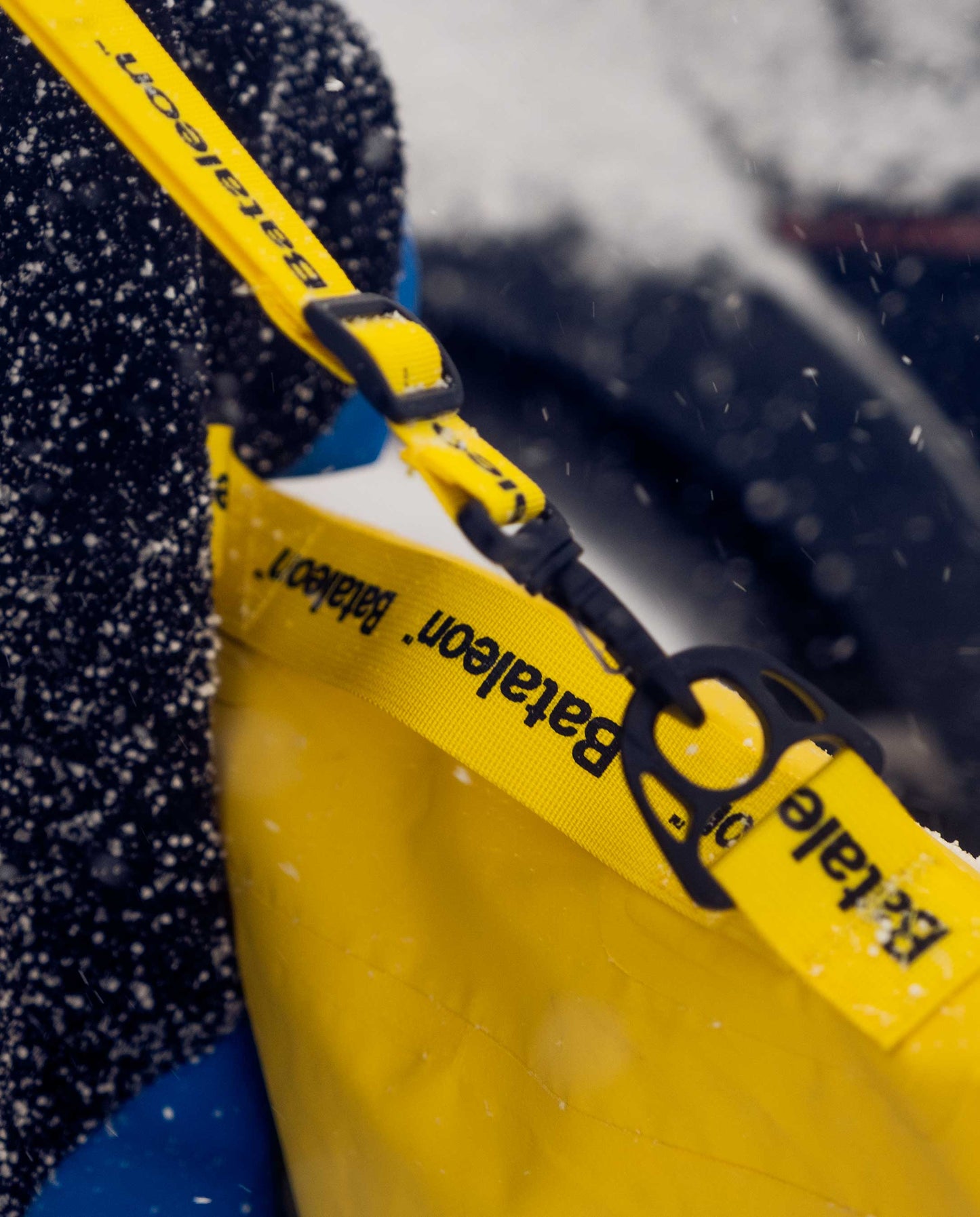 yellow board bag photo shoot in the studio of bataleon snowboards